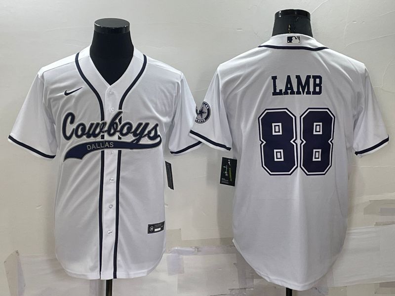 Men Dallas Cowboys #88 Lamb White Nike Co branded NFL Jersey->dallas cowboys->NFL Jersey